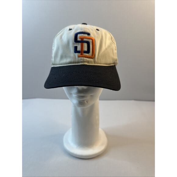 Vintage San Diego Padres Snapback Hat Cap Navy Cream Crown 90s SD Logo - Picture 1 of 8
